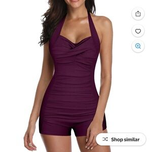 Elegant Purple Women's One-Piece Swimsuit